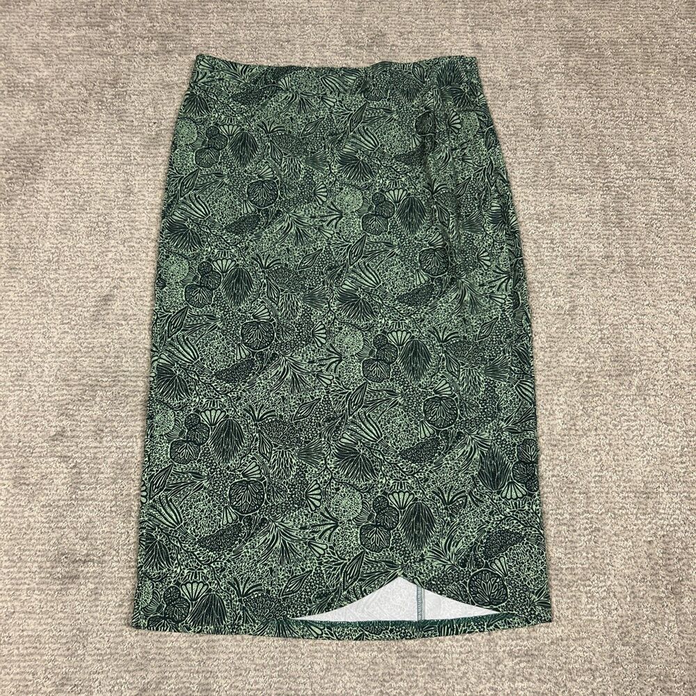 RipSkirt Hawaii Wrap Skirt Womens Medium Green Floral Length 4 Adjustable Beach
